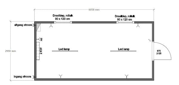 CONTENEDOR DE OFICINA 6 X 3 M CON DOS VENTANAS LATÉRALES