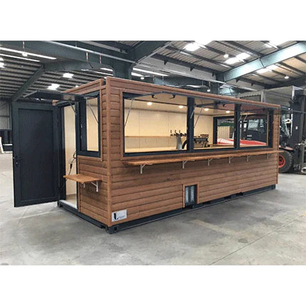 CONTENEDOR DE ENVÍO DE 20 PIES CONVERTIDO EN CAFETERÍA/BAR/SNACK BAR