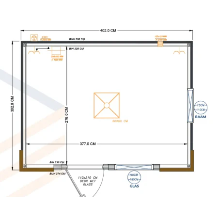 CONTENEDOR DE OFICINA 4 X 3 M MODELO HELSINKI